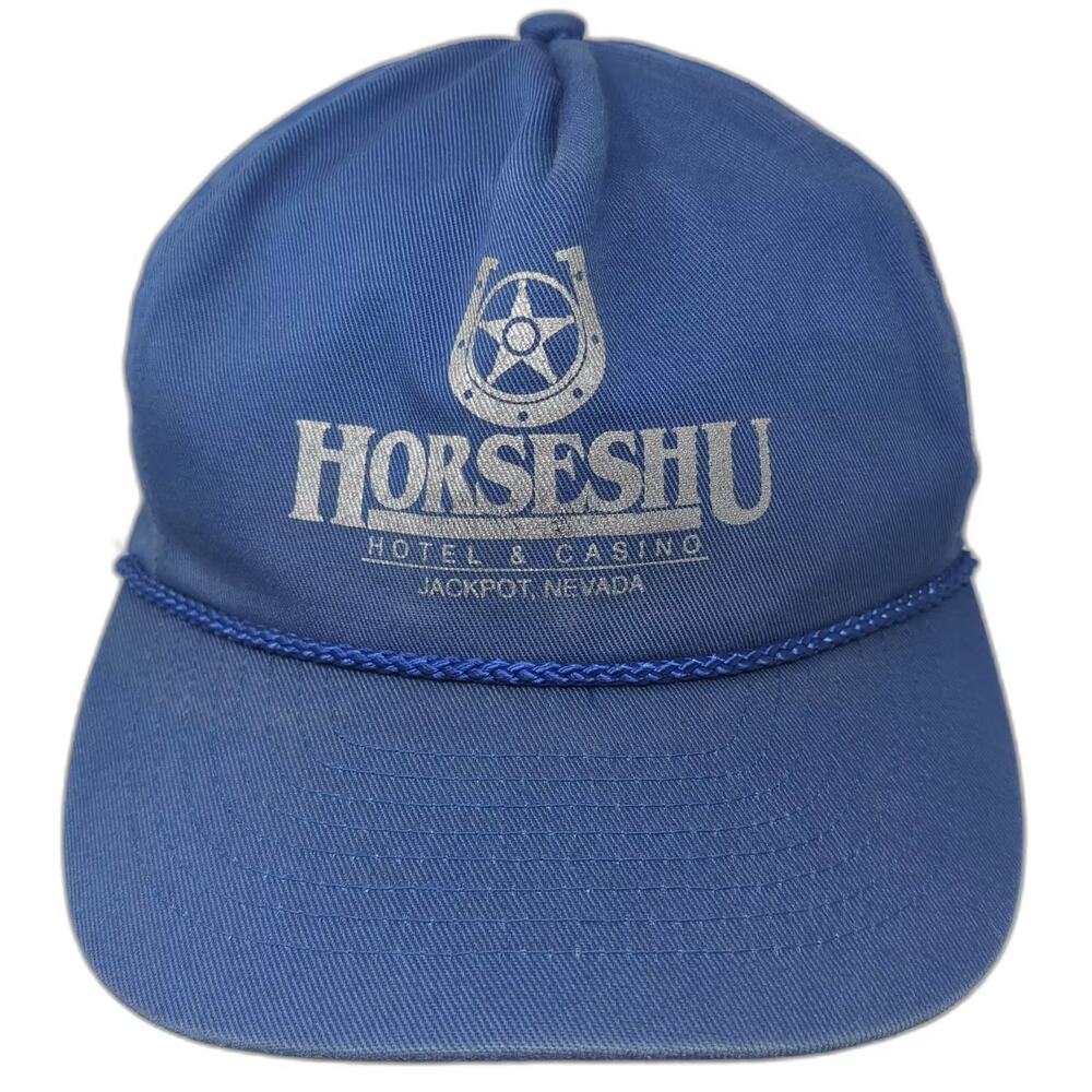 Murray's Blue Snapback Hat Gray OS Horseshu Hotel Casino Jackpot Nevada Rope